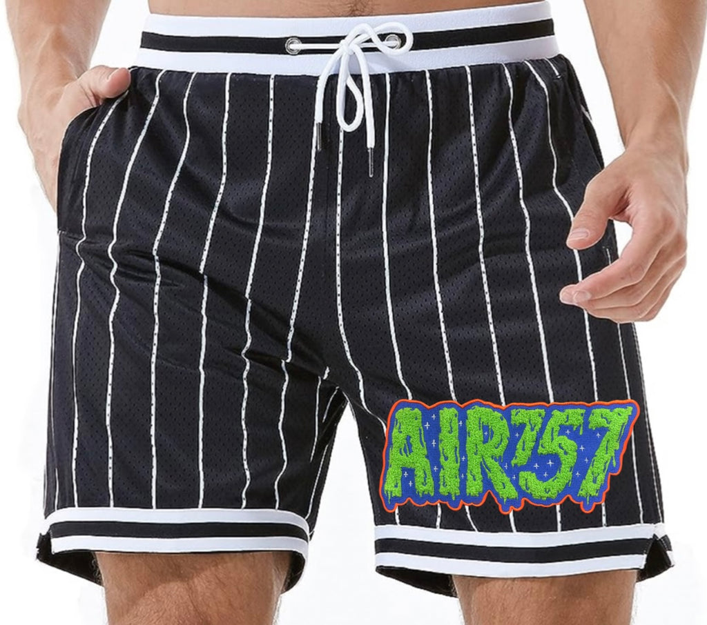 Black Striped Shorts