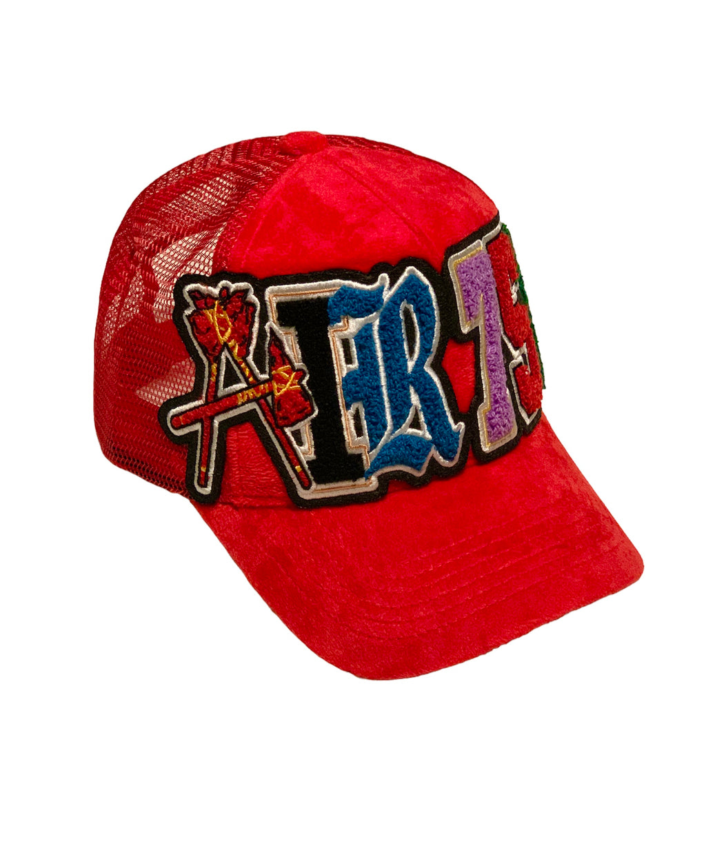 RED SUEDE SNAPBACK